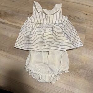 Janie and Jack Thin Black Striped Nautical Dress with Bow in Back 6-12 Months